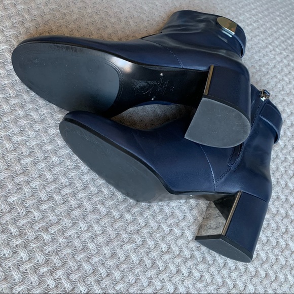 Massimo Dutti Blue Leather Ankle Boots - Picture 6 of 10